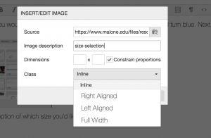 alignment options